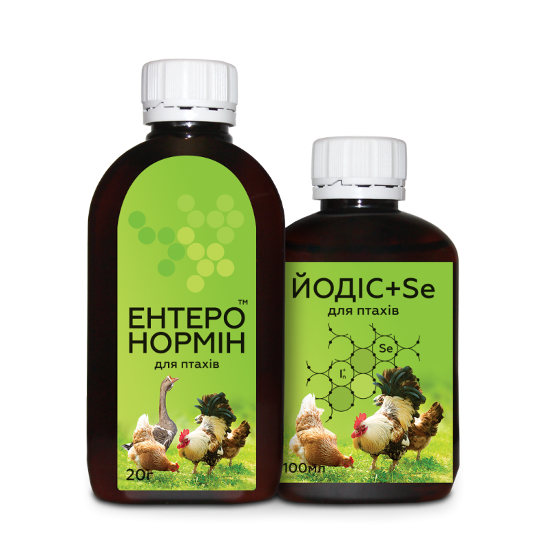 ЕНТЕРОНОРМІН™ з Йодіс+Se для птахів (20г+100мл)